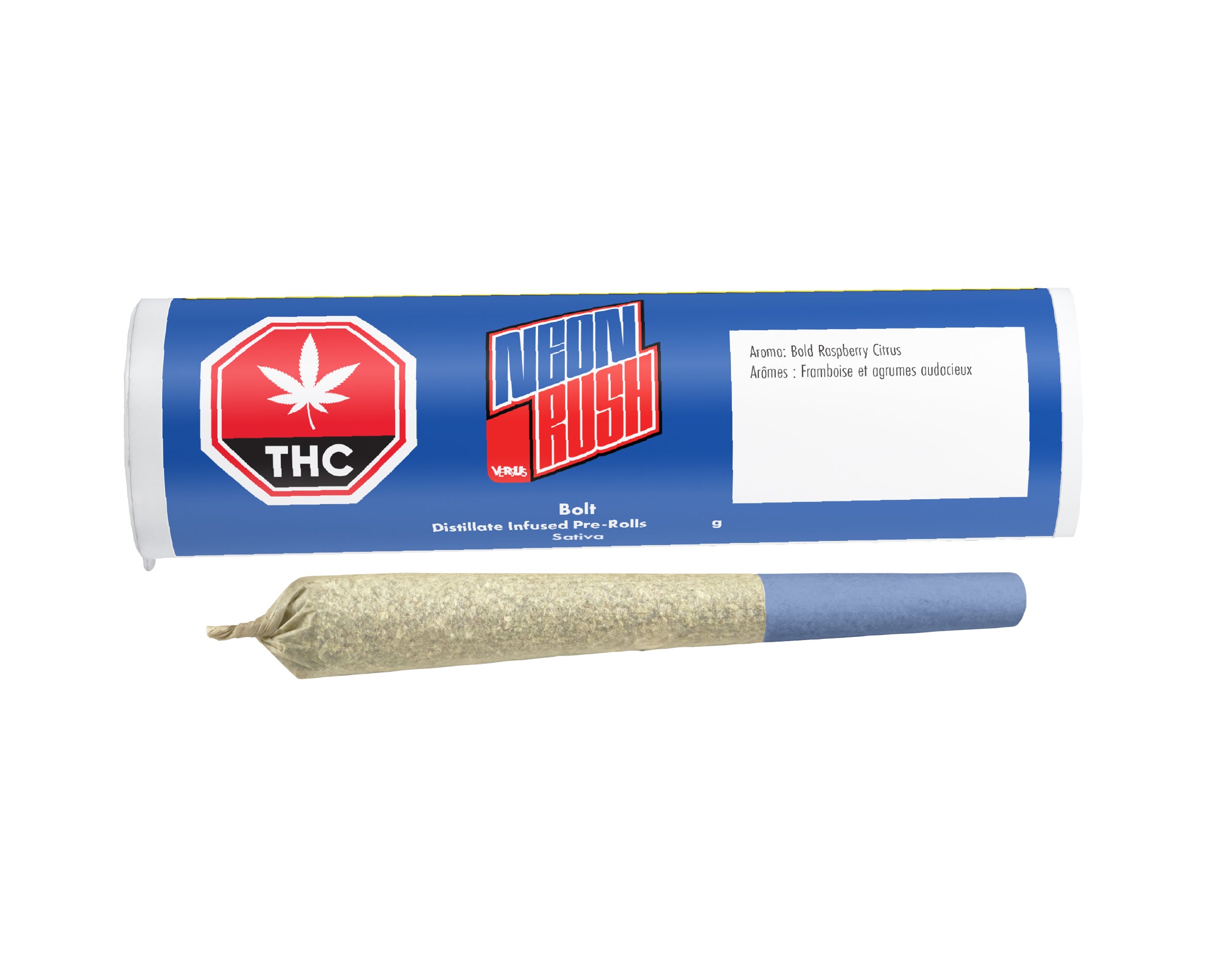 VERSUS NEON RUSH BOLT DISTILLATE (H) INF PRE-ROLL - 0.5G X 5